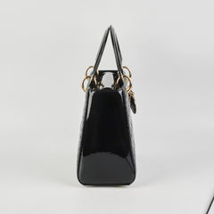 Dior Medium Lady Dior Patent Black
