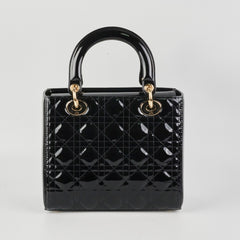 Dior Medium Lady Dior Patent Black