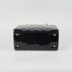 Dior Medium Lady Dior Patent Black
