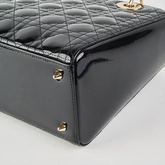 Dior Medium Lady Dior Patent Black