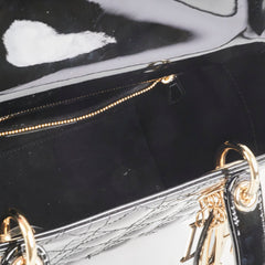 Dior Medium Lady Dior Patent Black