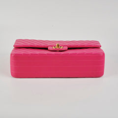 Chanel Medium Classic Flap Chevron Lambskin Pink