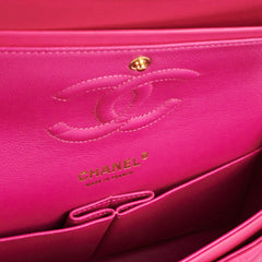 Chanel Medium Classic Flap Chevron Lambskin Pink