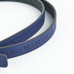 Hermes Reversible Leather Belt 75cm /1.3cm Noir/Bleu Saphir