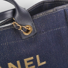 Chanel Deauville Tote Navy/Gold