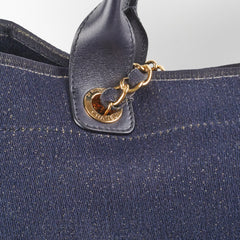 Chanel Deauville Tote Navy/Gold