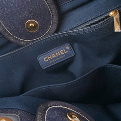 Chanel Deauville Tote Navy/Gold