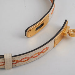 Hermes Kelly 18 Belt Nata/Orange - B Stamp