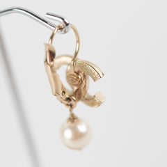 Chanel Drop CC Logo Pearl Earrings