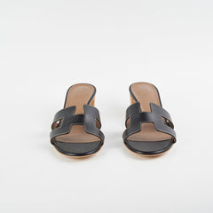 Hermes Oasis Noir Sandals Size 39