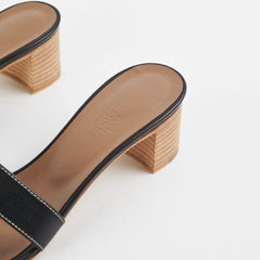 Hermes Oasis Noir Sandals Size 39