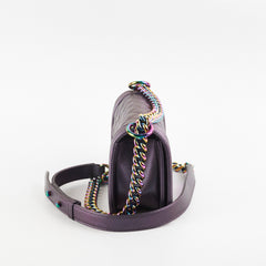 Chanel Small Boy Mermaid Iridescent Purple