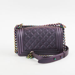 Chanel Small Boy Mermaid Iridescent Purple