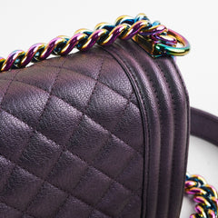Chanel Small Boy Mermaid Iridescent Purple