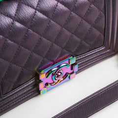 Chanel Small Boy Mermaid Iridescent Purple