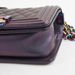 Chanel Small Boy Mermaid Iridescent Purple