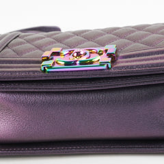 Chanel Small Boy Mermaid Iridescent Purple