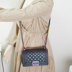 Chanel Small Boy Mermaid Iridescent Purple