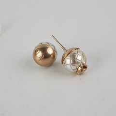 Chanel Costume CC Round Pearl Earrings