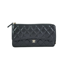 Chanel Long Cardholder Wallet Caviar Black