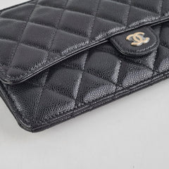 Chanel Long Cardholder Wallet Caviar Black