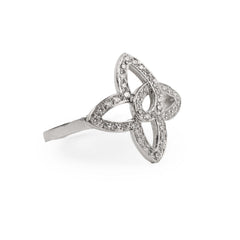Louis Vuitton 18k White Gold Fleur Ring Size 54
