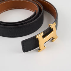 Hermes Constance 24mm Belt Reversible Black/ Gold GHW size 90