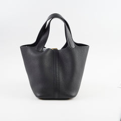 Hermes Picotin 18 Clemence Noir Z Stamp