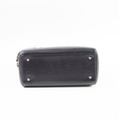 Christian Dior Smooth Calfskin Embroidered Crystal Lady Dior Bag Black