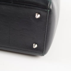 Christian Dior Smooth Calfskin Embroidered Crystal Lady Dior Bag Black