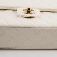 Chanel Classic Flap Medium/Large M/L Caviar White - 2023