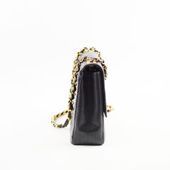 Chanel Vintage Jumbo Single Flap Diagonal Quilted Caviar Black