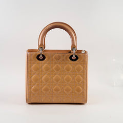 Christian Dior Medium Lady Dior Patent Beige