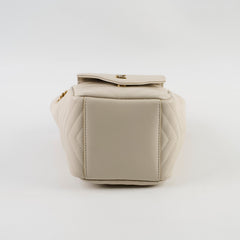 Saint Laurent Mini Joy Matelasse Leather Bucket Bag Cream