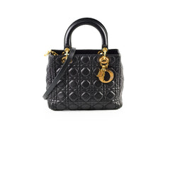 Christian Dior Lady Dior Medium Black Lambskin