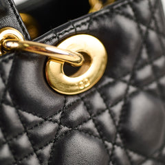 Christian Dior Lady Dior Medium Black Lambskin