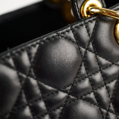 Christian Dior Lady Dior Medium Black Lambskin