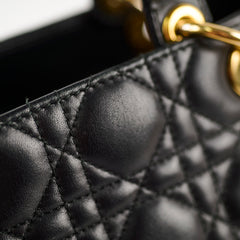 Christian Dior Lady Dior Medium Black Lambskin