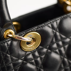 Christian Dior Lady Dior Medium Black Lambskin