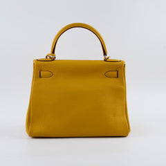 Hermes Kelly 28 Togo Leather Jaune Ambre GHW Y stamp