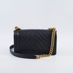 Chanel Old Medium Boy Grey Microchip