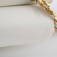 Chanel 24k Vintage Small Classic Flap Lambskin White
