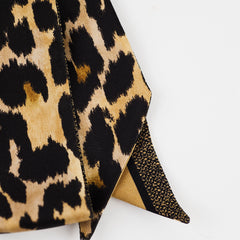 Christian Dior Mizza Mitzah Scarf Beige and Black Silk Twilly