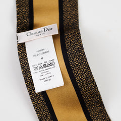 Christian Dior Mizza Mitzah Scarf Beige and Black Silk Twilly