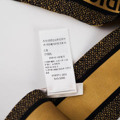 Christian Dior Mizza Mitzah Scarf Beige and Black Silk Twilly