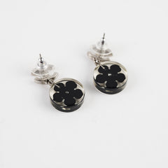 Chanel Flower Crystal CC Logo Earrings