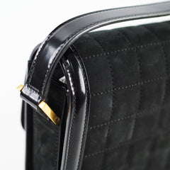 Saint Laurent Solferino Small Suede/Patent Black