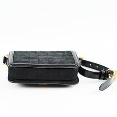 Saint Laurent Solferino Small Suede/Patent Black