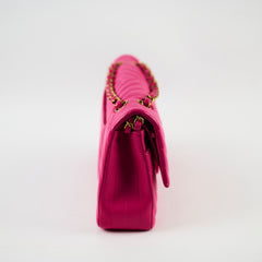 Chanel Medium/Large Classic Flap Chevron Lambskin Fuchsia Pink