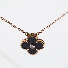 Van Cleef & Arpels Vintage Alhambra 2023 Obsidian Holiday Pendant
